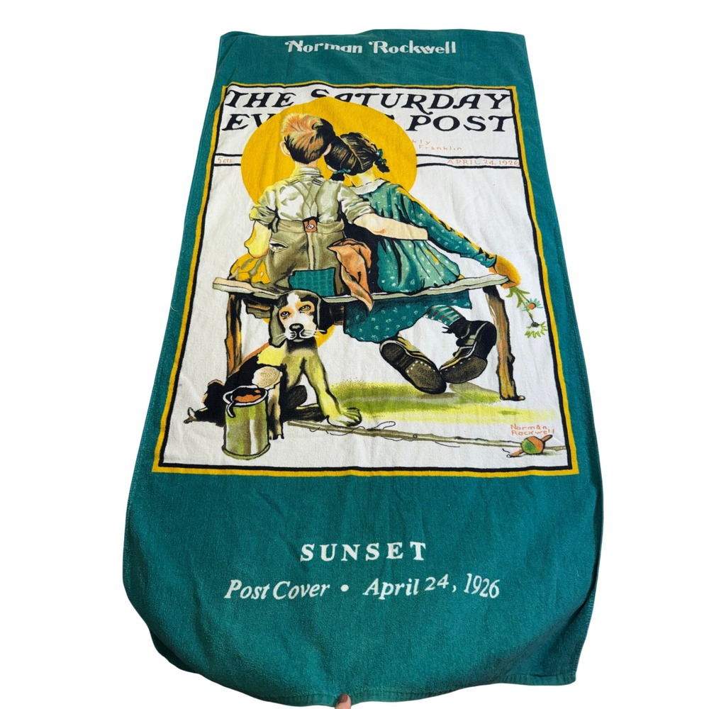 Best Brands Beach Towel Unisex OS Teal Excellent Norman Rockwell Sunset 1926